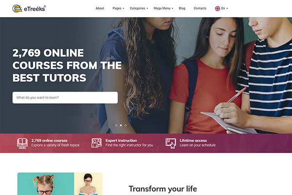 Webmaster Education 26 - eTreeks - Online Courses & Education Landing Page