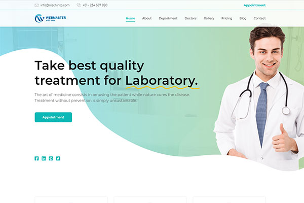 Webmaster Landing page 06 - Nischinto - Medical Landing Page Template
